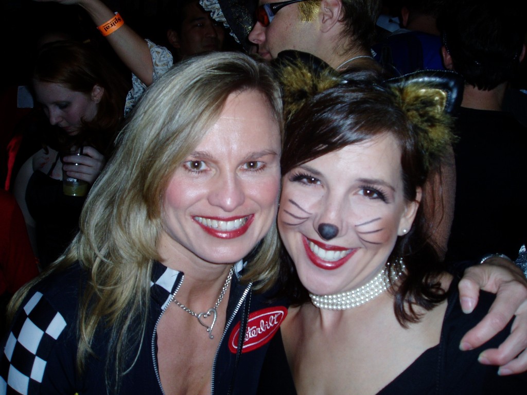 On the right - me, 28 years old-ish, Halloween party. Maybe I'm a kitten.